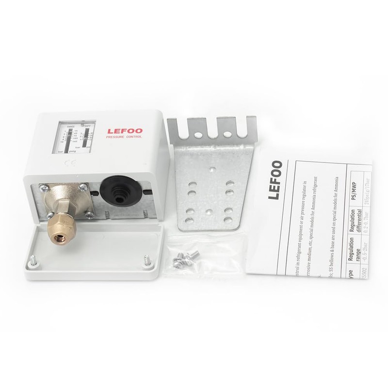 LEFOO LF5510 Adjustable HVAC Pressure Control/Steam Boiler Pressure Switch/Single Refrigeration/Air