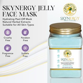SKYNERGY Sea Moss Algae Jelly Face Mask - Peel Off Face Mask for Skin Hydration, Radiance, Reduced Wrinkles, Fine Lines, Inflammation, and Pigmentation | 30 fl oz