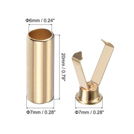 sourcing map 6Pcs Shoelace Tips Alloy Shoelace Head, Gold Tone Cylindrical Shoe Lace Ends Cords End Tip Metal Aglets Replacement Head for Shoestring