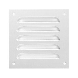 PATIKIL 5x5 Inch Aluminum Vent Cover, Screen Air Grille Ventilation Cover HVAC Louvered Grill Built-in Mesh for Home Kitchen Fireplace Bathroom Wall Ceiling, Silver