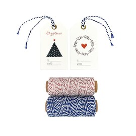 K-Kraft Kraft Tags for Gift Wrapping and Labeling (24 Christmas Tags with Bakers Twine)