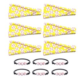 Toddler Boys 6 Pcs Baseball Softball Sports Headband and Adjustable Bracelet 6 Set Sports Party Boys Birthday Outfit