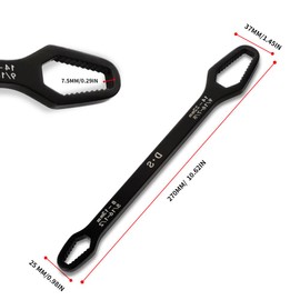Haikole Universal Wrench Universal Adjustable Double-ended Wrench,8mm-22mm Self-Tightening lazy Wrench Repair Tools for Outdoor Riding Home Car Repair Tools, Chrome Vanadium Steel