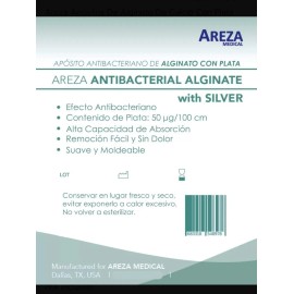 Areza Apósitos De Alginato De Calcio Con Plata 10x10 10 Pzs