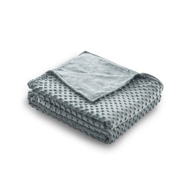 Syrinx Removable Duvet Cover Queen Size for Weighted Blanket Minky and soft (60"x80", Light Grey) Dotted Design