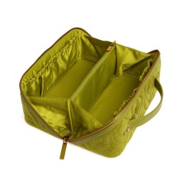 Alice Wheeler London Velvet Train Case Beauty Travel Organizer 24x12x12cm Gold Zip, lime, Luxuriöse Reise