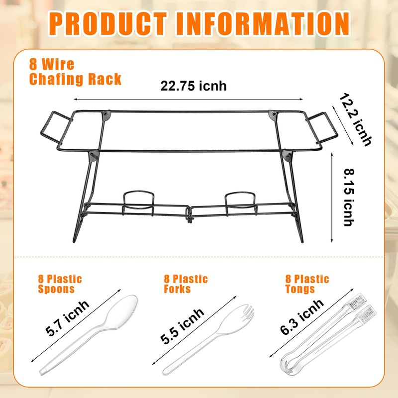 Geosar 32 Pack Wire Buffet Rack Stand Folding Chafing Stand