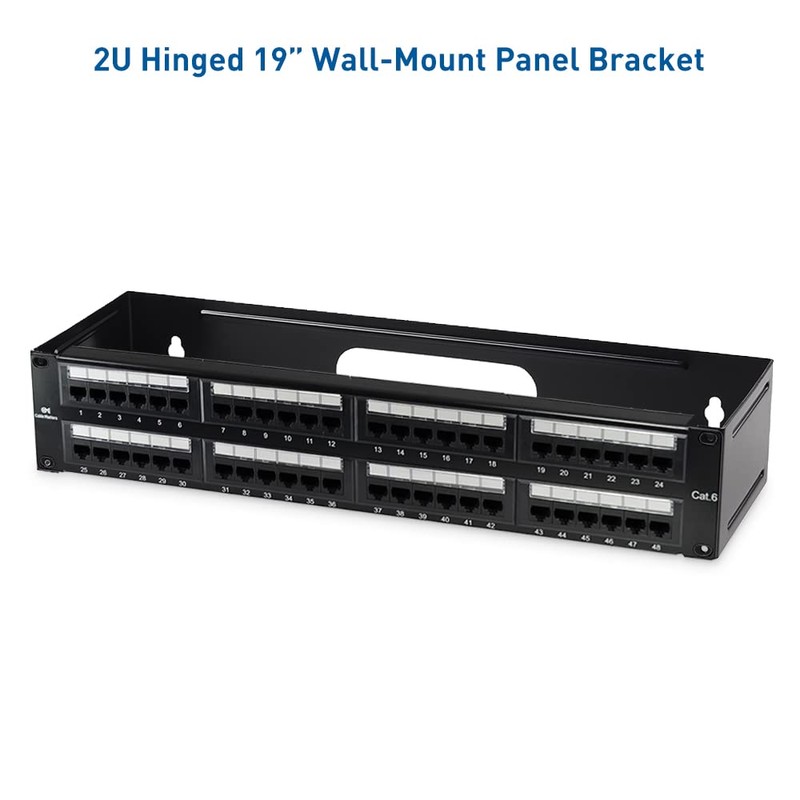 Cable Matters 2U Hinged 19" Wall Mount Panel Bracket, 55.1
