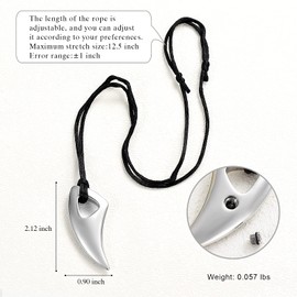 constantlife Cremation Jewelry Memorial Urn Necklace for Ashes - Wolf Tooth Stainless Steel Pendant for Men Pet Dog Cat Keepsake (Silver)