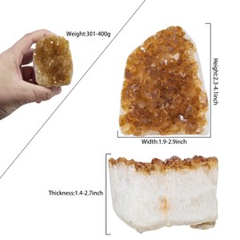 KYEYGWO KYEYGWO Natural Citrine Crystal Cluster Geode Raw Crystals and Healing Stones Mineral Specimen Rock Collection Display Decor for Home, 2.36-4.13 Inch