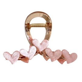 Valentine's Day Hair Clips for Women Girls Pink Heart-Shaped Valentine's Day Claw Clips with Thick Hair Large Hair Clips Romantic Hair Accessories Valentine's Day Hair Decoration 2 Pcs
