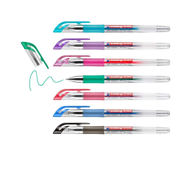 Edding 2185 gel Rollerball Pen (standard Colours), 7 pieces,