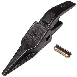 Titan Attachments 23TL Bucket Tiger Tooth Assembly w Weld On Shank Hensley T23 Flex Pin