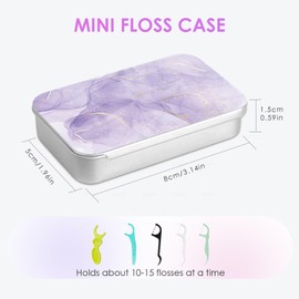Gerkia 2Pack Travel Floss Picks Case, Refillable Portable Floss Pick Holder and Dispenser, Small Tin Box Containers.