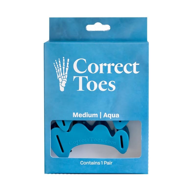 Correct Toes, The Original Toe Spacers, Unisex, Aqua, Medium