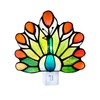 WKINGDIY Tiffany Stained Glass Peacock Night Light WKD1003 (Green、Orange) Tiffany