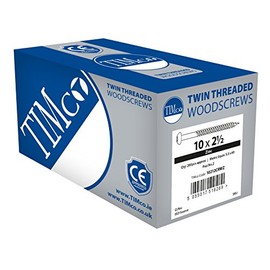 TIMCO PZ1 Round BZP Twin Woodscrews - 4 x 5/8 - Zinc Plated - Box of 200