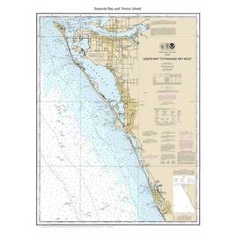 Sarasota Bay Area 2014 - Nautical Map Florida - Venice Island - Custom Print - 1:80000 11424 - Reprint