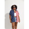TIYOMI Ladies Plus Size 4th of July Shirts Short Sleeve