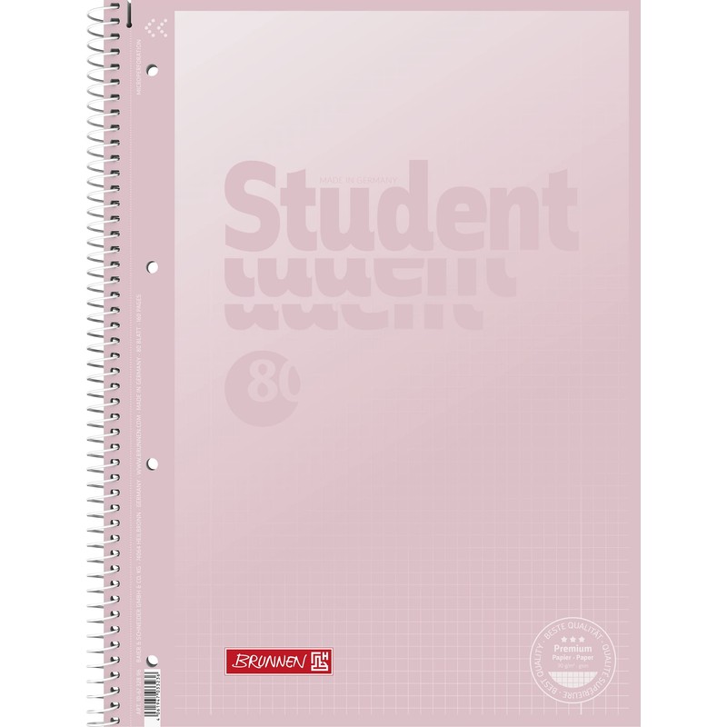 BRUNNEN College Notepad Premium Student "Pastel" A4 Pastel Colours