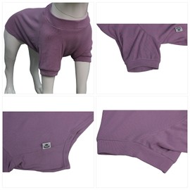 Lovelonglong Ribbed Dog T-Shirt Cotton Knitted Dog Sweaters for All Season Pet T-Shirts for Large Medium Small Dogs Taro Purple L