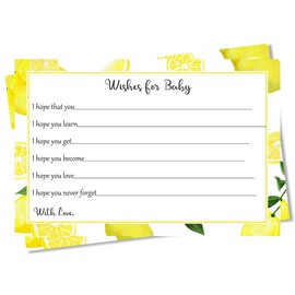 Lemonade Baby Shower Wish for Baby Cards Lemon Theme Blessings Hopes Dreams Party Activities Squeeze (24 Count)