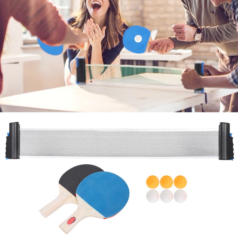 Portable Sport Automatic Ping Pong Bats Racket Telescopic Net Frame
