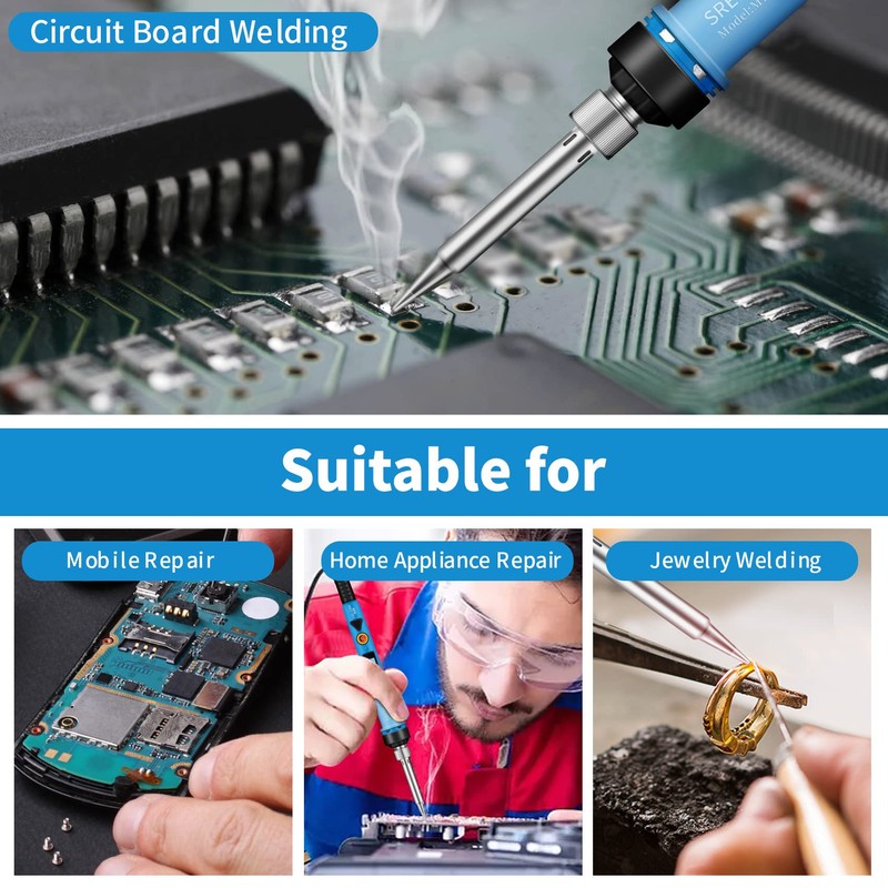 Electronics Soldering Iron Kit, SREMTCH 80W LCD Digital Soldering Gun