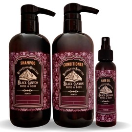 Black Canyon Amber Chocolate Scented Argan Oil Hair Shampoo, Conditioner and Hair Oil Set