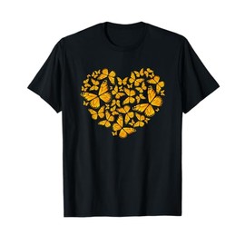 Save The Yellow Monarch Butterfly Heart Love For Women Girls T-Shirt