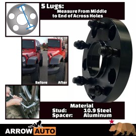 Arrow 2x 25mm 5x4.5 Hub Centric Adapter Spacer Fit 15-24 Mustang/20-24 Explorer& GT