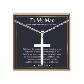 EPIRORA Man Gifts for Him,Cross Necklace Gifts Presents for Man