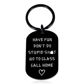 Back to School Supplies College Student Funny Keychain Gag Gifts for Son Daughter Birthday Gifts Teen Girl Gifts for Teenage Boys High School Graduate Gift Ideas Off to College Graduation Present