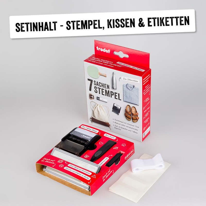 Trodat 7 Stamps for Marking Personal Items, Stamp Set to