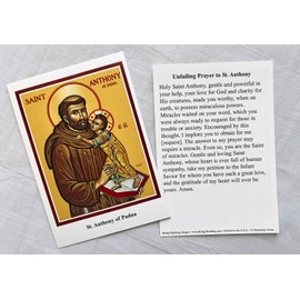Vermont Christmas Company St. Anthony Prayer Cards - Set of 100 - Featuring Unfailing Prayer to St. Anthony