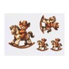 4 x 'Cowboy Teddy Bear' Temporary Tattoos - Water Resistant,