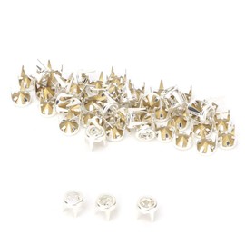 Set of 50 Silver/Gold Base DIY Fashion Rhinestone Claw Beads Nailhead Studs Punk Diamond Spikes Rivets for DIY Leather Crafts (6 mm Silver)
