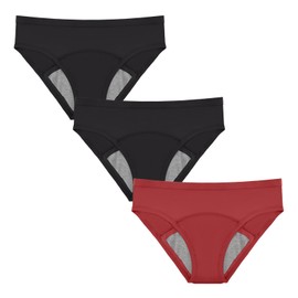 Carer 3er-Pack Periodenunterwäsche starke blutung mit 60 ml Saugfähigkeit, Waschbare Baumwoll-Menstruationsunterwäsche speziell Saugkissen für den täglichen Gebrauch Inkontinenzslip für Damen 3XL