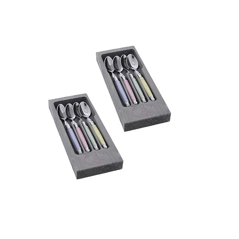 (D) Laguiole Flatware Hand Made Jean Dubost 4 Pastel Dessert