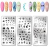 PH PandaHall 3pcs Moon and Sun Nail Stamping Plate, Divination