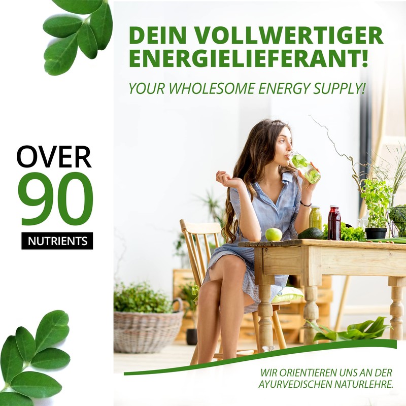 MoriVeda Moringa Capsules 600 mg I Vegan Natural Product in