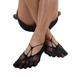 TOETOE - Women Legwear Soft Fishnet Foot-Cover X/Anklet X Seamless Plain Toe Socks, Hygienic, Breathable