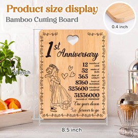 1st Wedding Anniversary Unique Gifts, First Anniversary Bamboo Gift, 1 Year Anniversary Wooden Gifts for Boyfriend Girlfriend, 1st Anniversary Romantic Gifts for Him Her, Cutting Board
