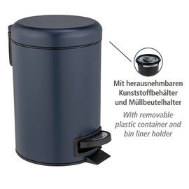 WENKO Leman Cosmetic Pedal Bin 3 L Dark Blue