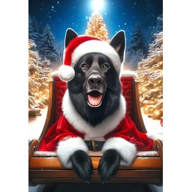 German Shepherd Black - Best of Breed DCR Christmas Garden Flag 12" x 17"
