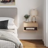 Nathan James Jackson Wall Mounted Floating Bedroom Nightstand with Storage