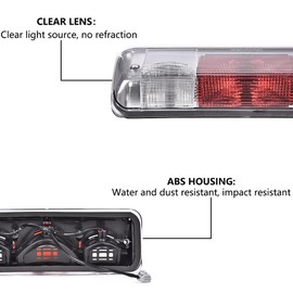 3rd Third Brake Light Compatible with Ford F150 2004 2005 2006 2007 2008 Cargo Light Parking Light High Mount Light Clear/Red Lens