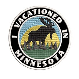 I Vacationed in Minnesota 3.5" Embroidery DIY Iron on/Sew-on Decorative Patches Vacation Souvenir Travel Adventure Novelty Theme