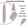 Silver Grey Boho Braiding Hair Curly Braiding Hair for Boho