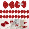 LiBongTa Red Bows 4'' Premade Satin Ribbon Bow, Red Gift